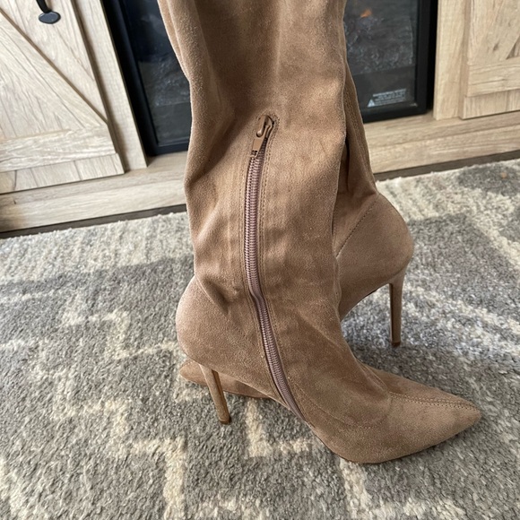Fashion Nova Shoes - Taupe Suede Women's Boots
